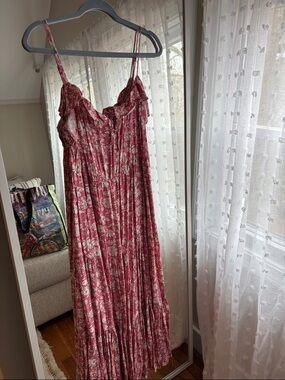 J Crew Floral Pink Maxi Dress with Adjustable Straps